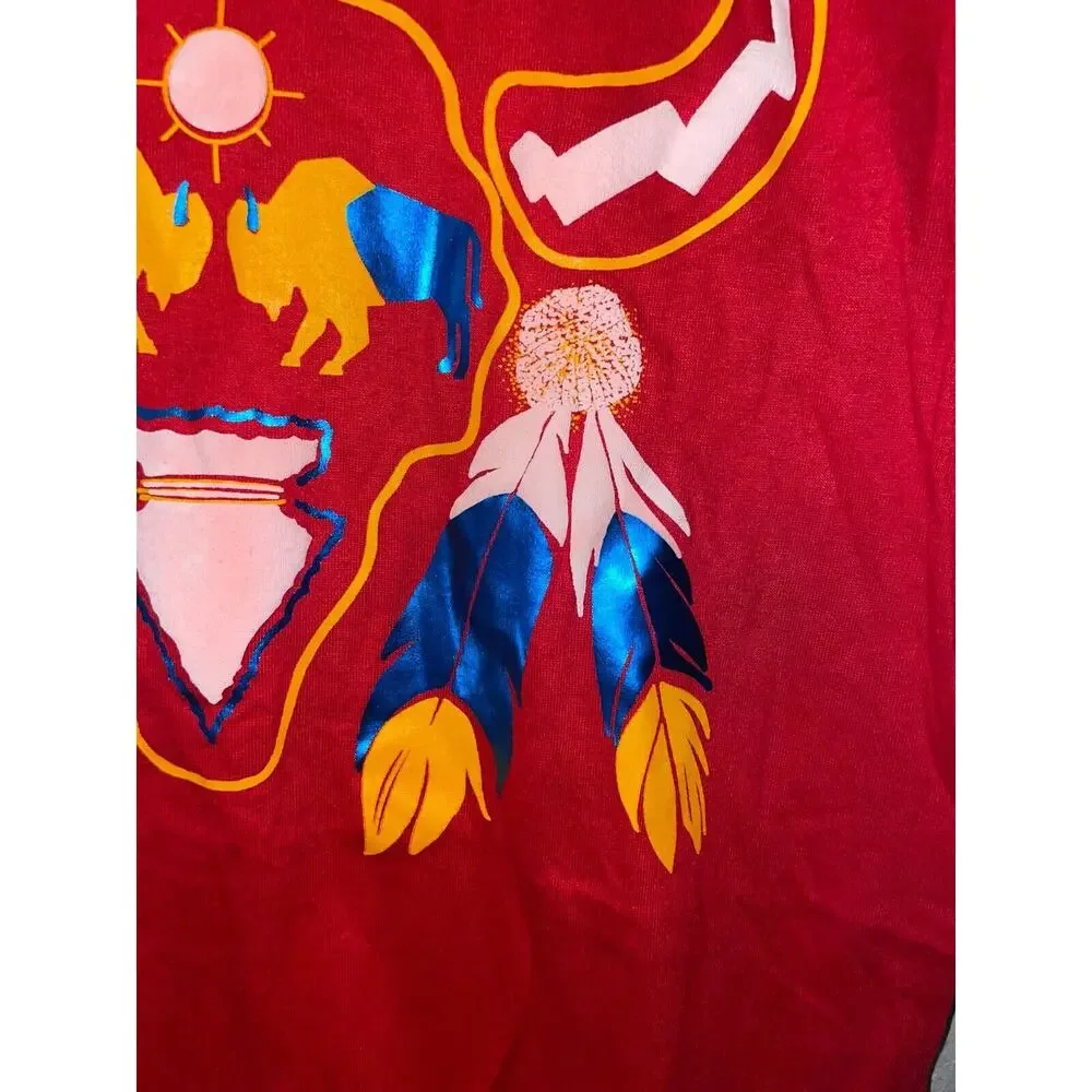 Vintage South Dakota Shirt Native American Buffalo Jerzees Red Tee 90s VTG M